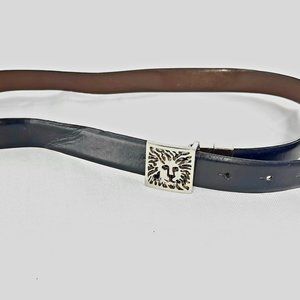 ❤️ Vintage Anne Klein Collectors Signature Lion Dress up Party Leather Belt